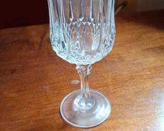 Cristal DArques Longchamp Cut Crystal Goblets and Blue Floral Tumblers with Shaker Set second image