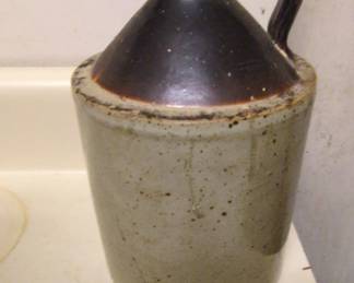Stoneware Jug with Brown Glaze