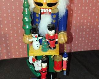 Wooden Nutcracker with Christmas Scene Base