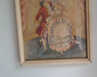 Vintage Ribbon Ladies Print in Ornate Frame