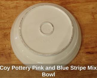 McCoy Pottery Pink and Blue Stripe Mixing Bowl second image