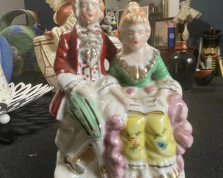 Pair of Made in Occupied Japan Porcelain Figurines  Colonial Couple second image
