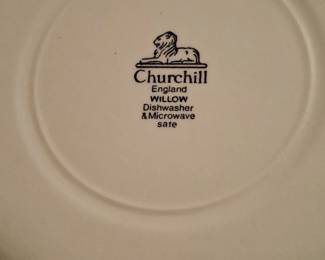 Churchill Willow Pattern Dinner Plates Set of  third image