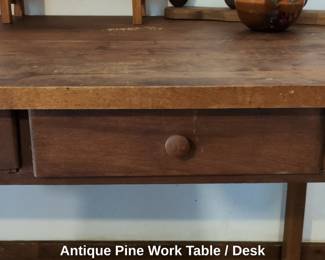 Antique Pine Work Table or Desk third image