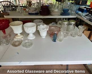 Assorted Glassware and Decorative Items