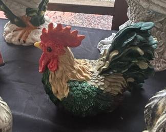 Fitz and Floyd Lantana Rooster and Hen Figurine Set