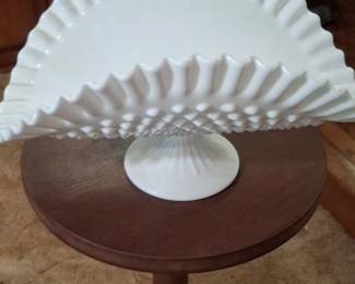 Fenton Hobnail Milk Glass Banana Bowl