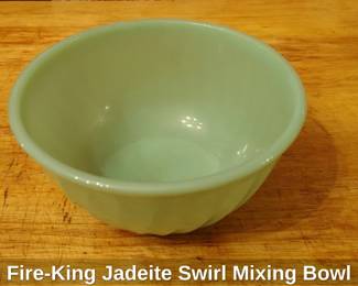 FireKing Jadeite Swirl Mixing Bowl