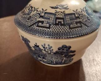 Churchill Blue Willow Sugar Bowl with Lid