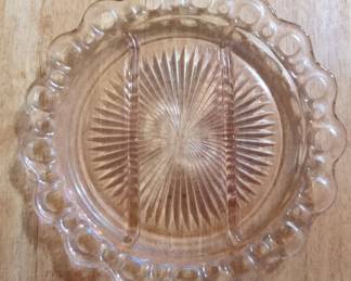 Anchor Hocking Mayfair Pink Depression Glass Relish Tray