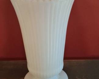 E.O. Brody Co. White Milk Glass Fluted Vase