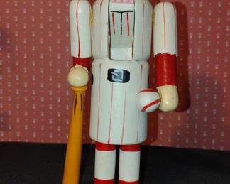 Wooden Baseball Player Nutcracker