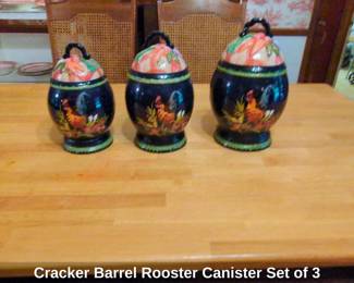 Cracker Barrel Rooster Canister Set of
