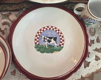 Century Stoneware Fannies Farm Cow Dinnerware Set fifth image