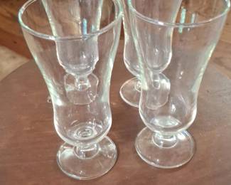 Set of Clear Glass Footed Dessert or Ice Cream Glasses