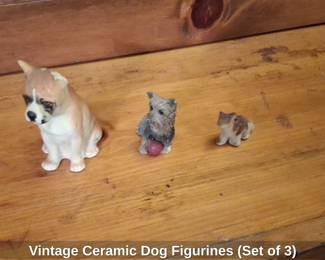 Vintage Ceramic Dog Figurines Set of 
