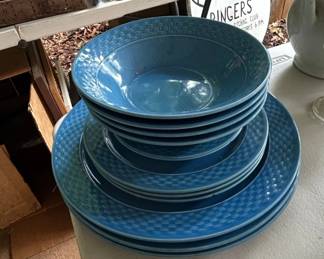 Mikasa Trellis Misty Blue Dinnerware Set