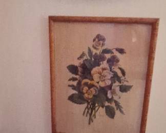 Framed Pansy Floral Still Life Print by Shelley Hely
