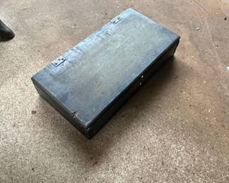 Vintage Black Wooden Toolbox second image
