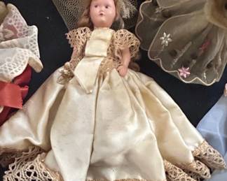 Vintage Porcelain Doll in Victorianstyle Wedding Gown