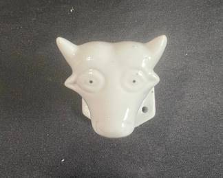 Ceramic Animal Head Wall Hooks Set of   Cow, Pig, Duck, Chicken