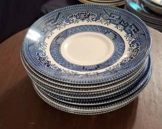 Blue Willow Pattern China Plates by Churchill