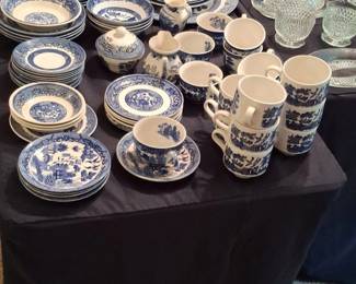Churchill Blue Willow China Dinnerware Set