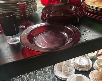 Anchor Hocking Ruby Red Glassware Set