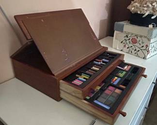 Wooden Art Supply Box with Assorted Media fourth image