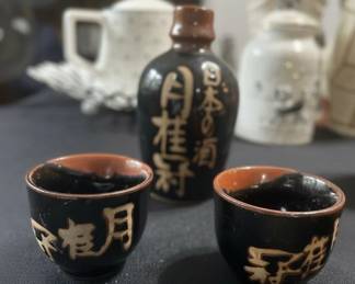 Japanese Sake Set with Tokkuri and Ochoko