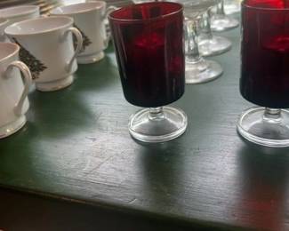 Luminarc Cavalier Ruby Red Footed Wine Glasses Set of 