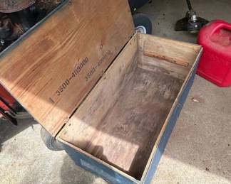 Vintage Military Footlocker with Wheels