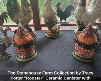 The Stonehouse Farm Collection by Tracy Potter Rooster Ceramic Canister with Box
