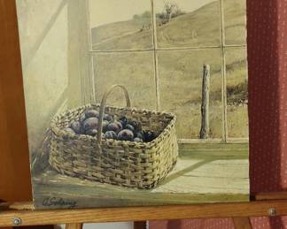 Basket of Plums by A. Sebring