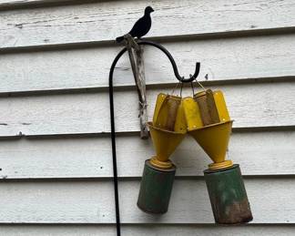 Upcycled Metal Bird Feeder and Stake