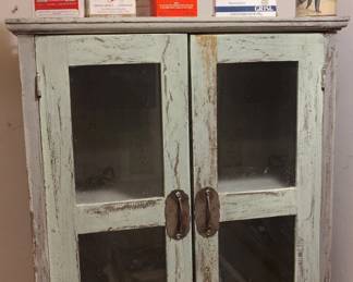 Vintage Apothecary Cabinet with Assorted Vintage Medical Products