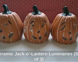 Ceramic JackoLantern Luminaries Set of 