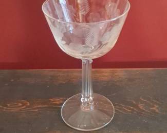 Vintage Etched Floral Crystal Glassware Set  Princess House Heritage Pattern third image