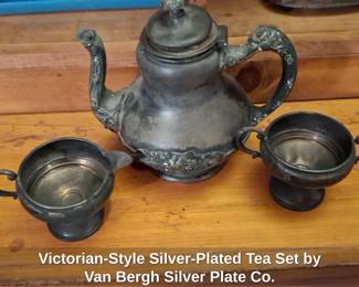 VictorianStyle SilverPlated Tea Set by Van Bergh Silver Plate Co.