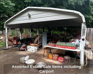 Assorted Estate Sale Items including Carport