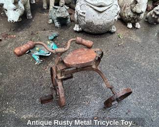Antique Rusty Metal Tricycle Toy
