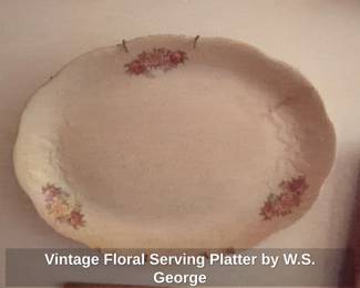 Vintage Floral Serving Platter by W.S. George