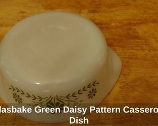 Glasbake Green Daisy Pattern Casserole Dish second image