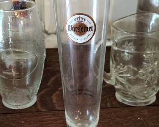 Warsteiner Das Einzig Wahre Pilsner Beer Glass with Gold Rim