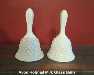 Avon Hobnail Milk Glass Bells