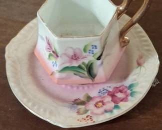 Hand Painted Japan Teacup and Saucer Set
