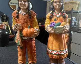 Native American Harvest Couple Figurines