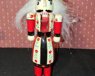 Wooden Nutcracker King with Bluebird