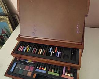 Wooden Art Supply Box with Assorted Media third image