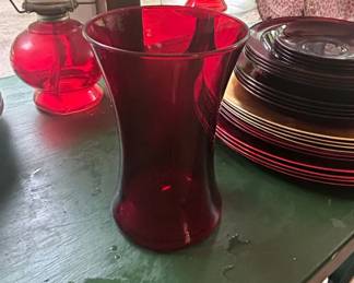 Anchor Hocking Royal Ruby Glass Vase